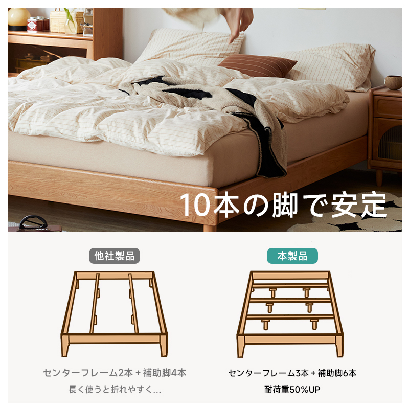 チェリー材 ローベッド