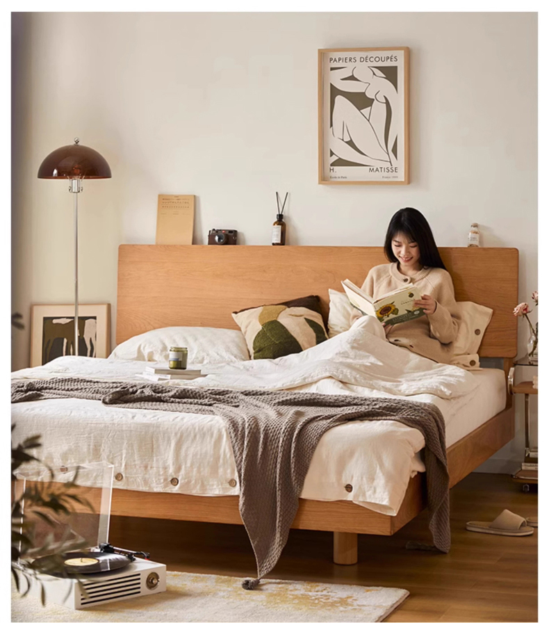 チェリー材 フロートベッドフレーム | 静音性と耐久性を兼ね備えた高級