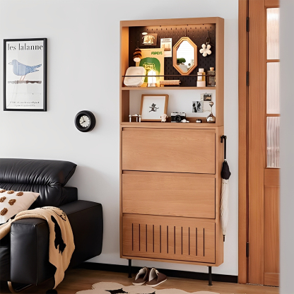 チェリー材 超スリムシューズボックス