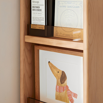 チェリー材 スリムサイズシェルフ