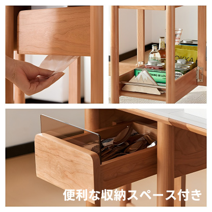 ブナ材 セラミック折り畳みダイニングテーブル