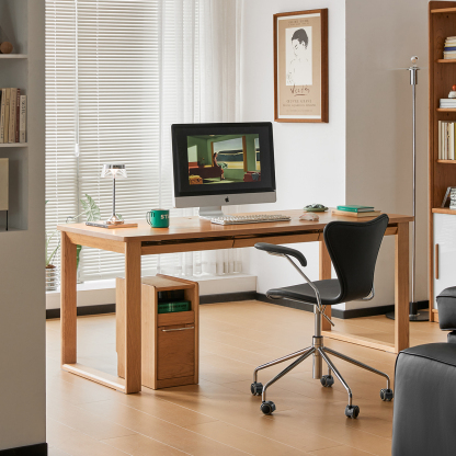 チェリー材 ナチュラルワイドデスク | たっぷり作業できる天面で効率