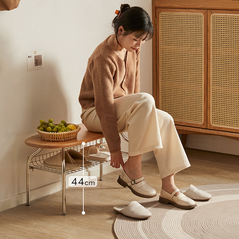 チェリー材 アーチデザインシューズベンチ