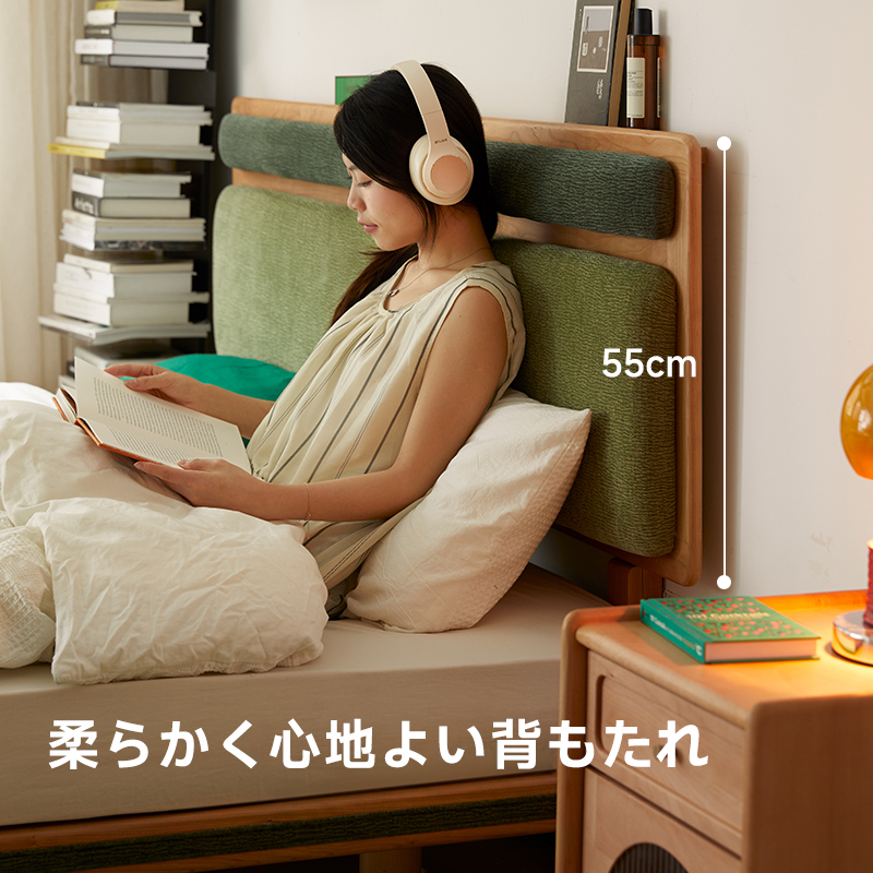 クッションヘッドボードベッド