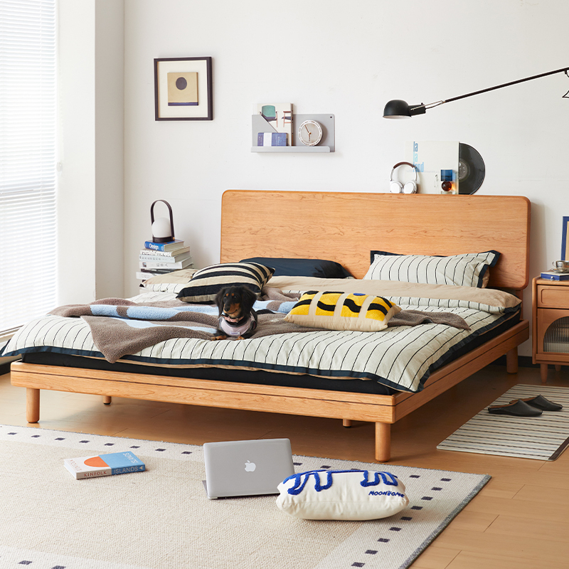 チェリー材 木製ロータイプベッド