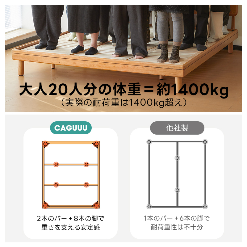 チェリー材 木製ロータイプベッド