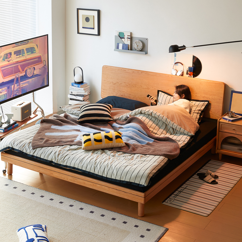 チェリー材 木製ロータイプベッド