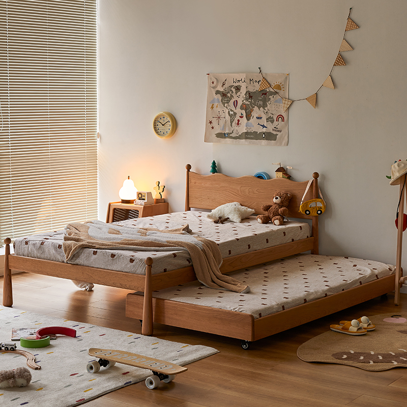 チェリー材 多機能2段ベッド