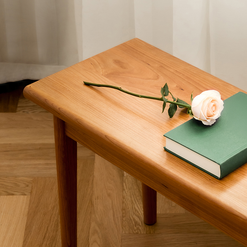 チェリー材 シンプルダイニングベンチ