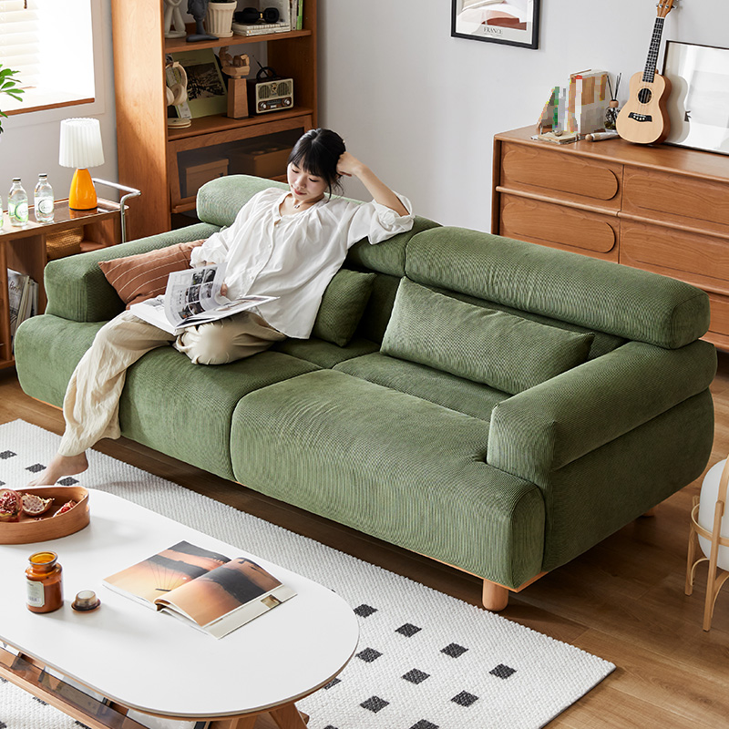 コーデュロイラウンドソファ