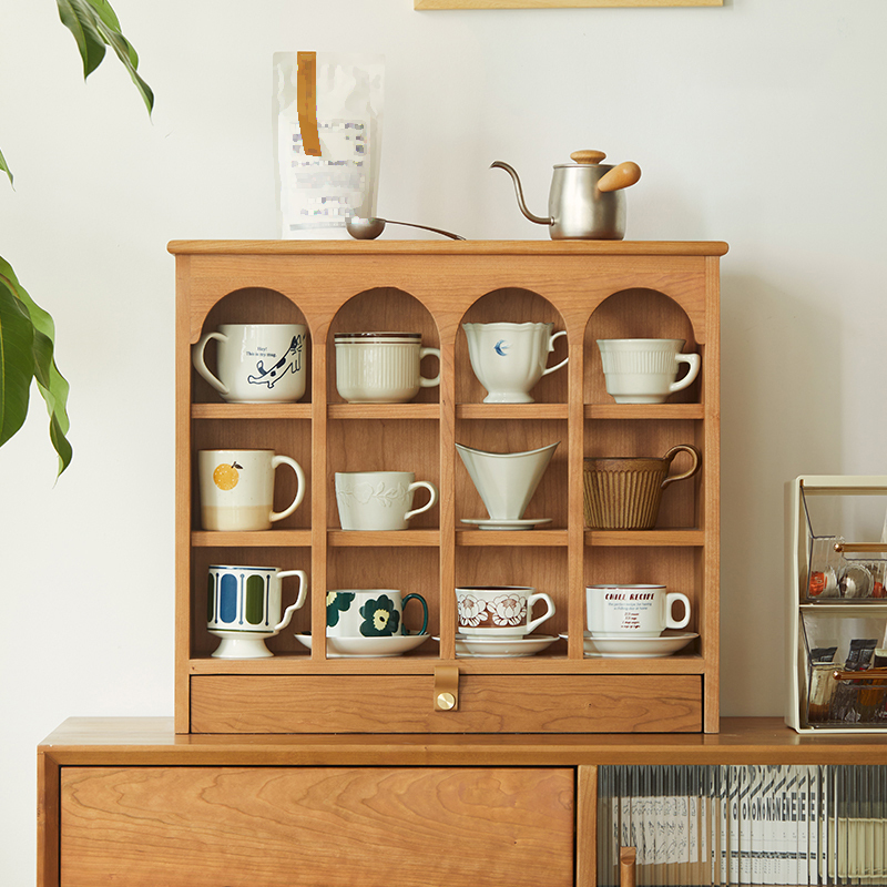 チェリー材 天然木キャビネット