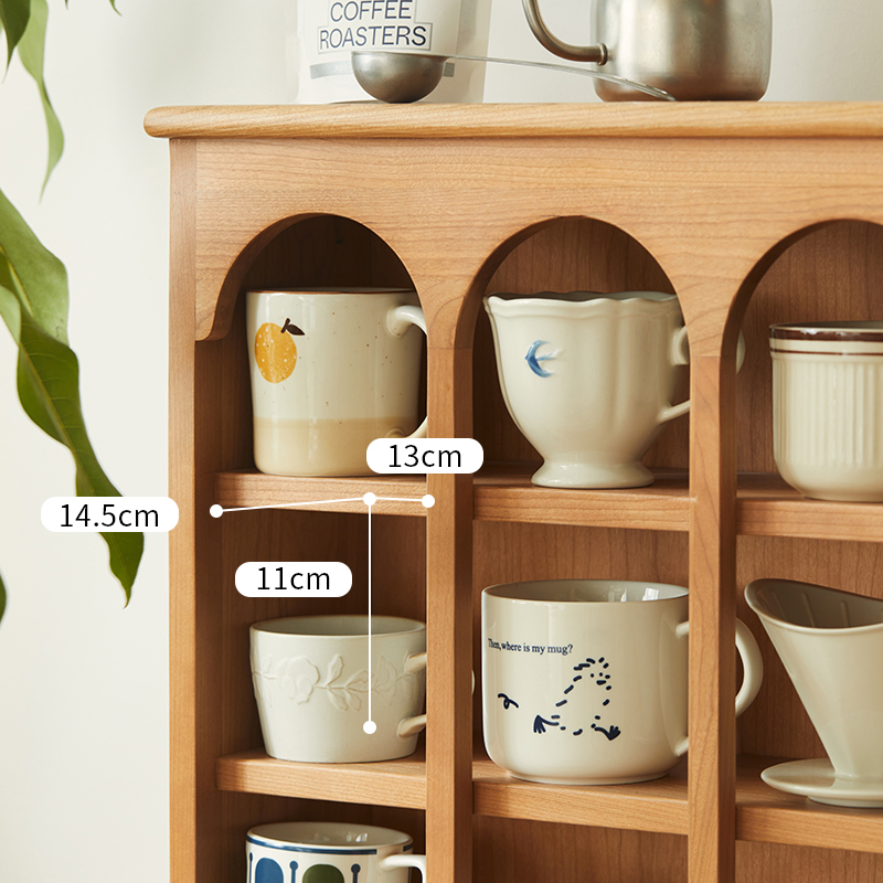 チェリー材 天然木キャビネット