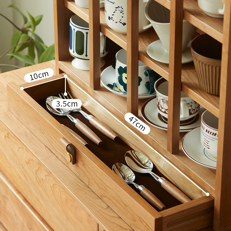 チェリー材 天然木キャビネット