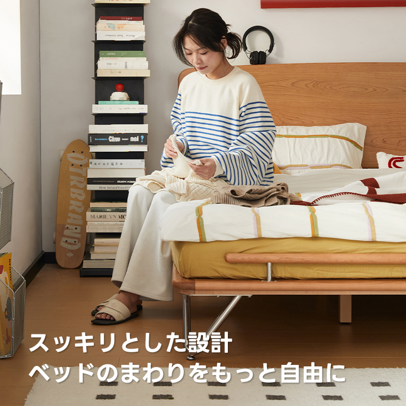 チェリー材 ナチュラル天然木ベッド