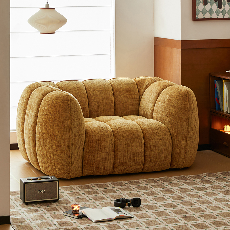 もこもこパンプキンソファ | 耐久性のある独特フォルムと快適な座り