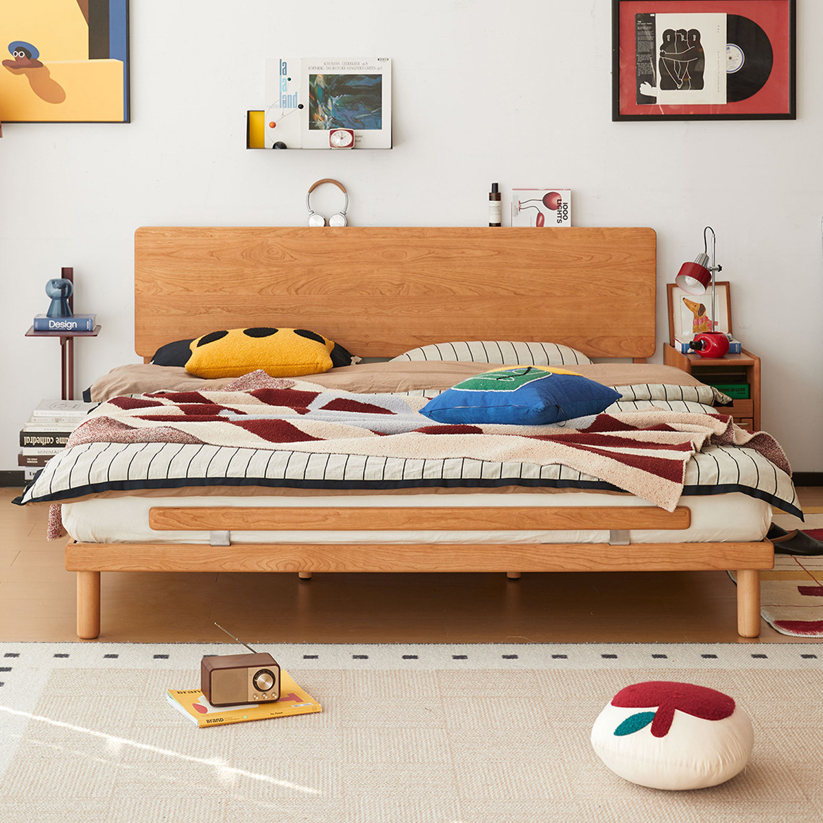 Woody Prime Cherry チェリー材静音構造ベッドフレーム