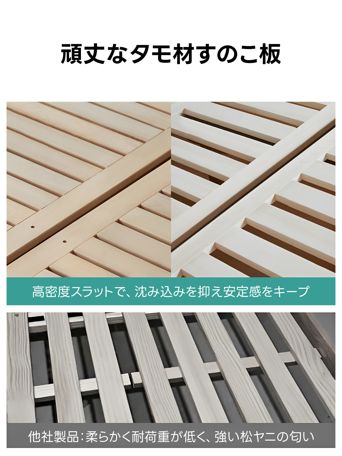 【syun】木製ダブルベッドフレーム スラット構造 Woody Prime Cherry 静音構造ベッドフレーム【高級天然チェリー材