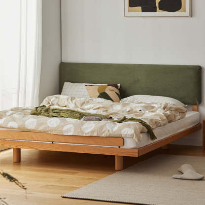 Woody Prime Cherry サイドフレームレスベッド | 省スペースで広々と