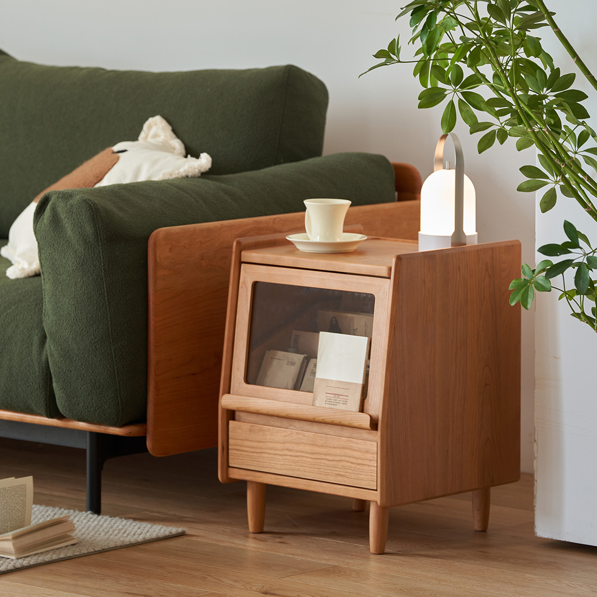 マンゴーウッド製 ナイトテーブル 3段引き出し ナチュラルウッド マンゴーウッド製 ナイトテーブル 3段引き出し ナチュラルウッド