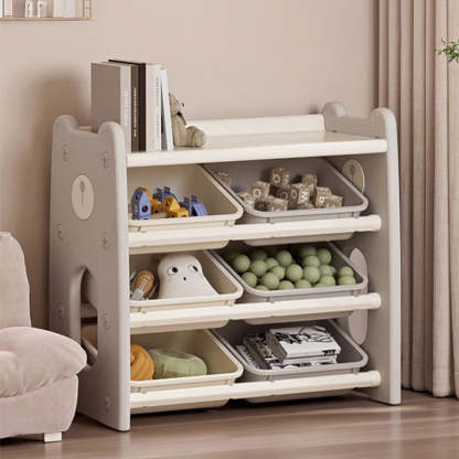 クマ型おもちゃ収納棚 | 子どもの片付け習慣を楽しく育む