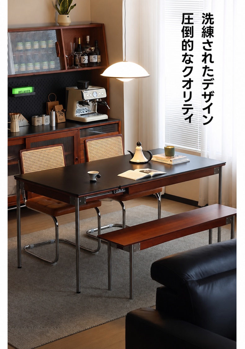 Woody Prime Vintage Box 伸長式セラミックスレートダイニングテーブル