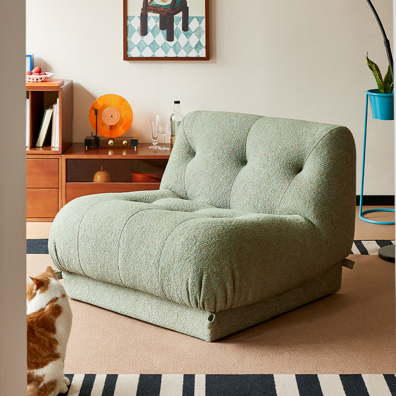 1人掛けローソファ | 高耐久ポリエステルとカラマツ材で品質にも