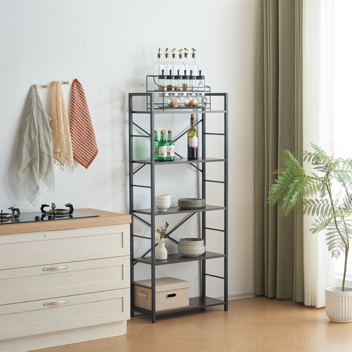 北欧風スリムオープンラック | 不規則棚でディスプレイも楽しめる – CAGUUU