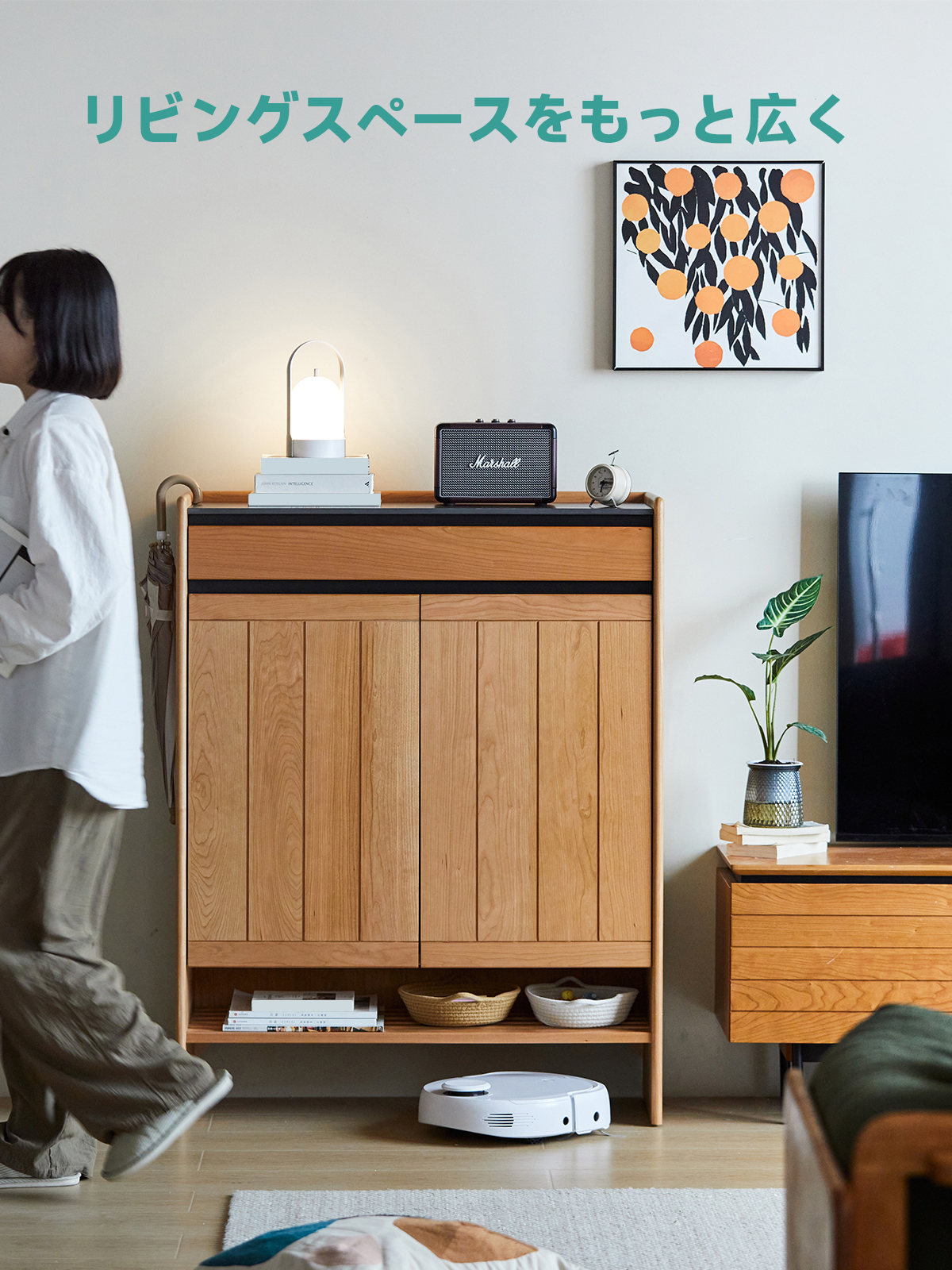 Woody Prime Cherry 大容量チェリーウッドシューズボックス | 高級感と