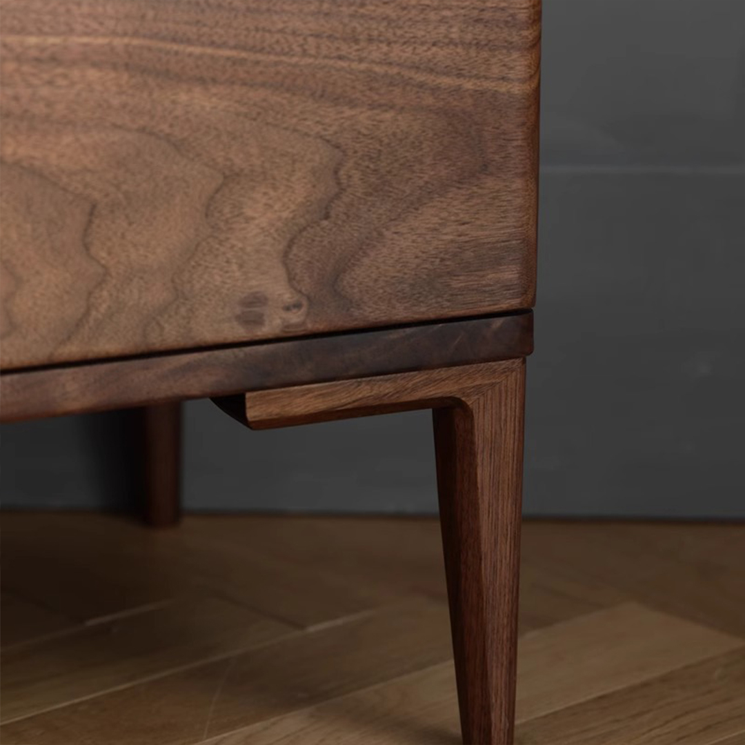 ブラックウォールナット シンプルナイトチェスト