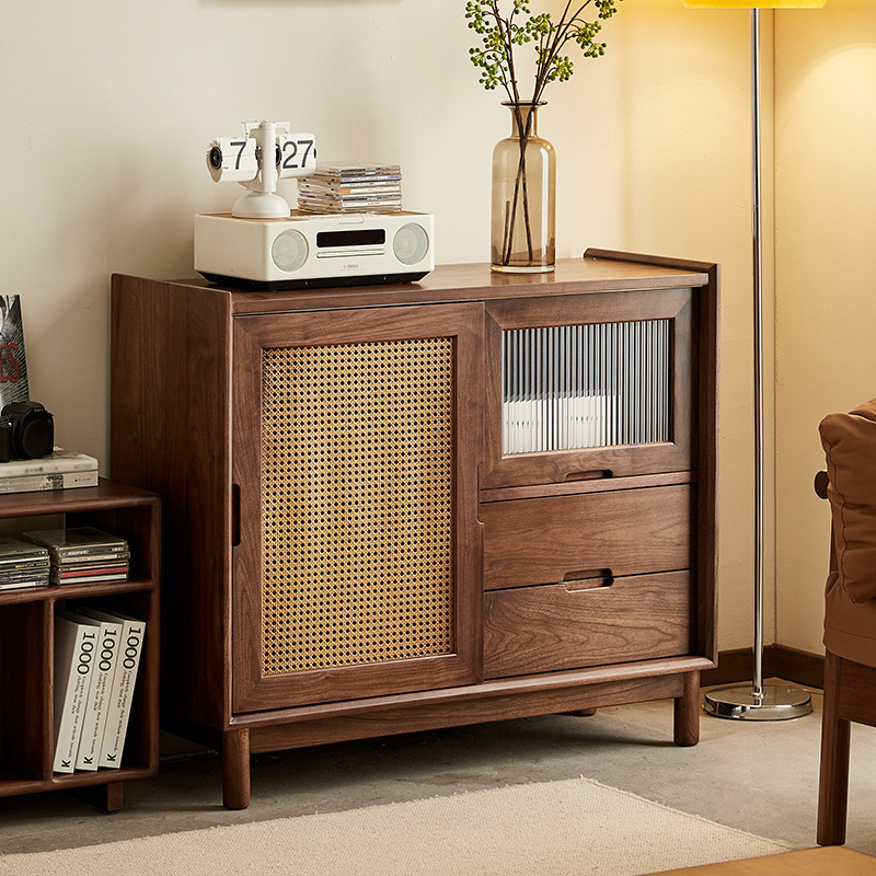 ブラックウォールナット材 多収納キャビネット