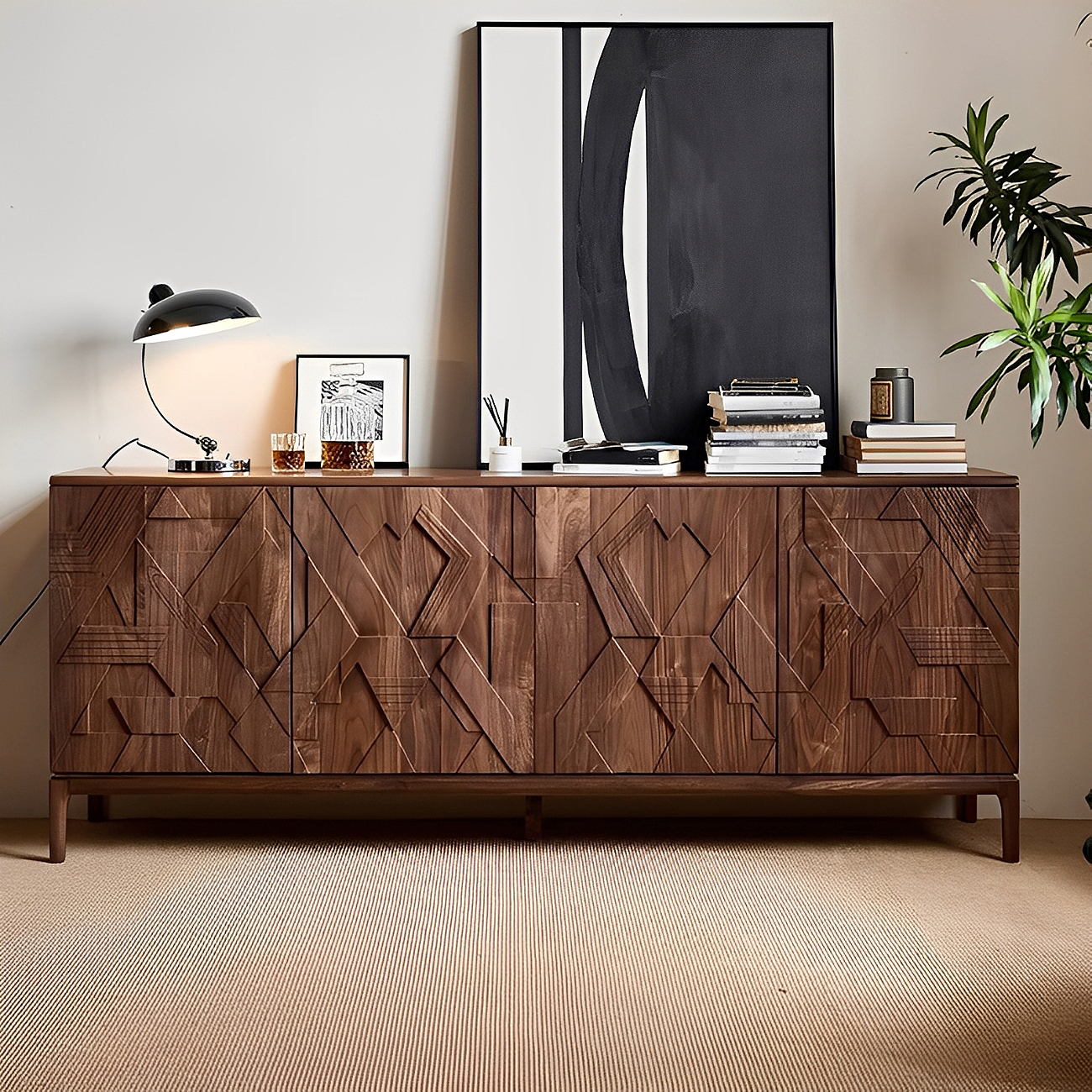 輸入ブラックウォールナットキャビネット