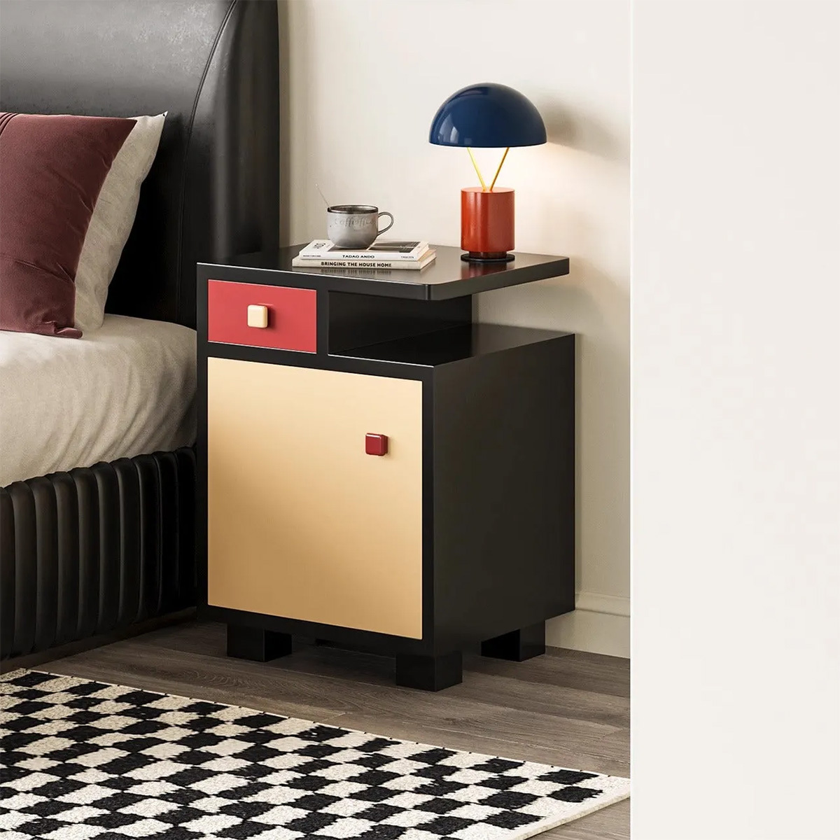 パズル調ベッドサイドテーブル