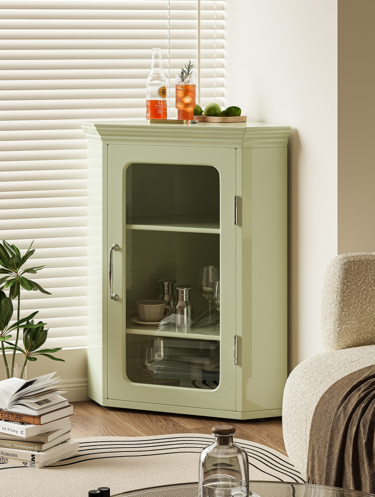 コーナー用三角キャビネット デザインコーナーキャビネット | 部屋の角を有効活用できる三角