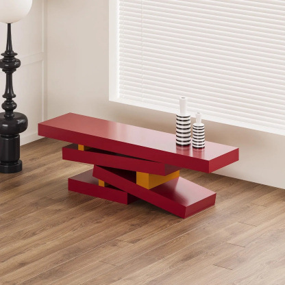 メンフィススタイル木製ベンチ | ポップな配色で遊び心あふれるベンチ