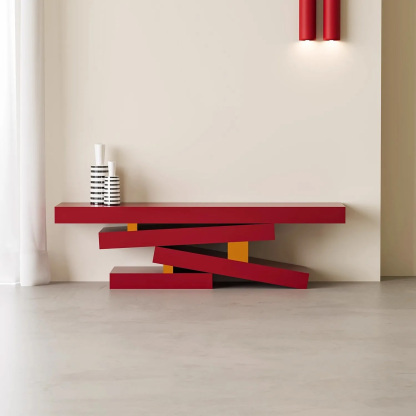 メンフィススタイル木製ベンチ | ポップな配色で遊び心あふれるベンチ