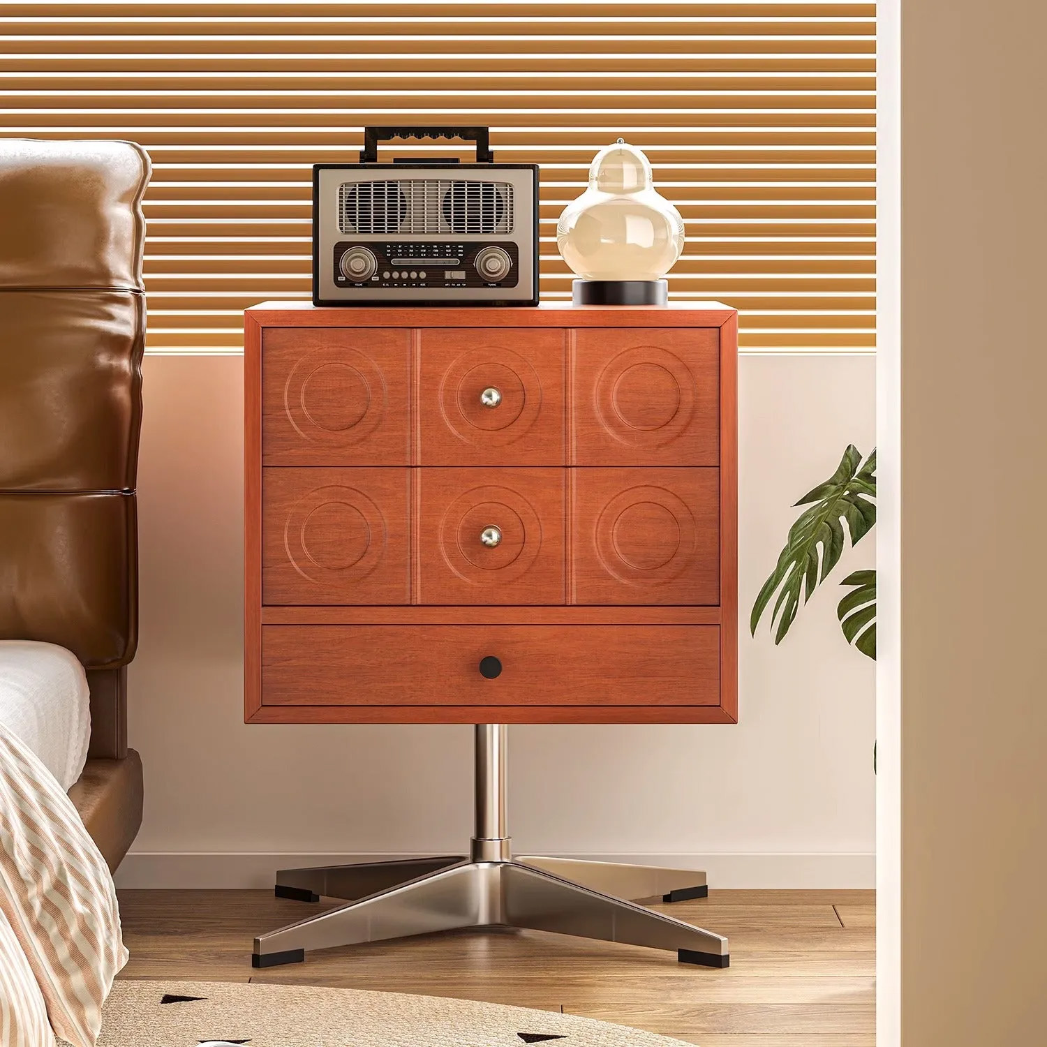 レトロ風ブロック型キャビネット | モダンさとヴィンテージ感が調和