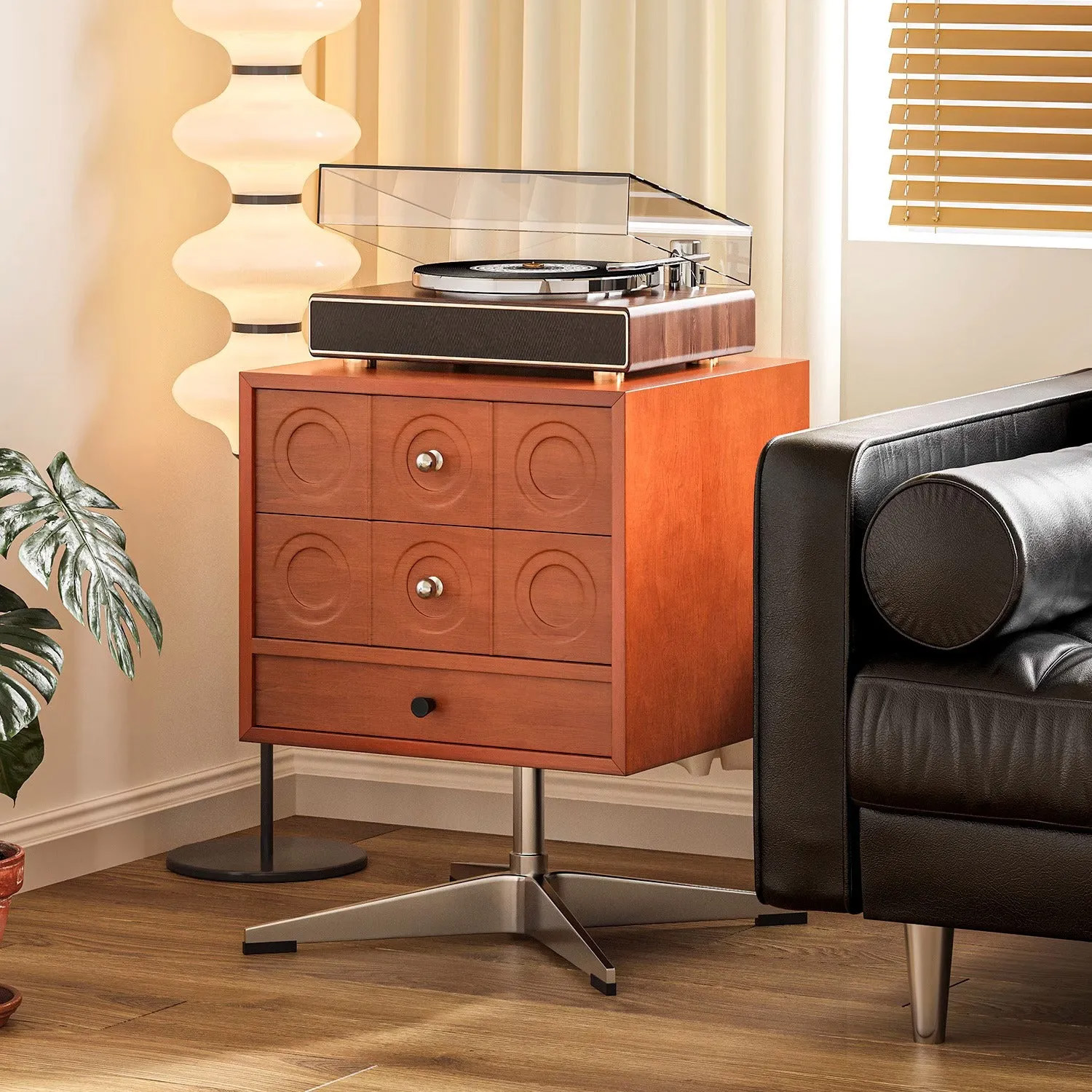 レトロ風ブロック型キャビネット | モダンさとヴィンテージ感が調和