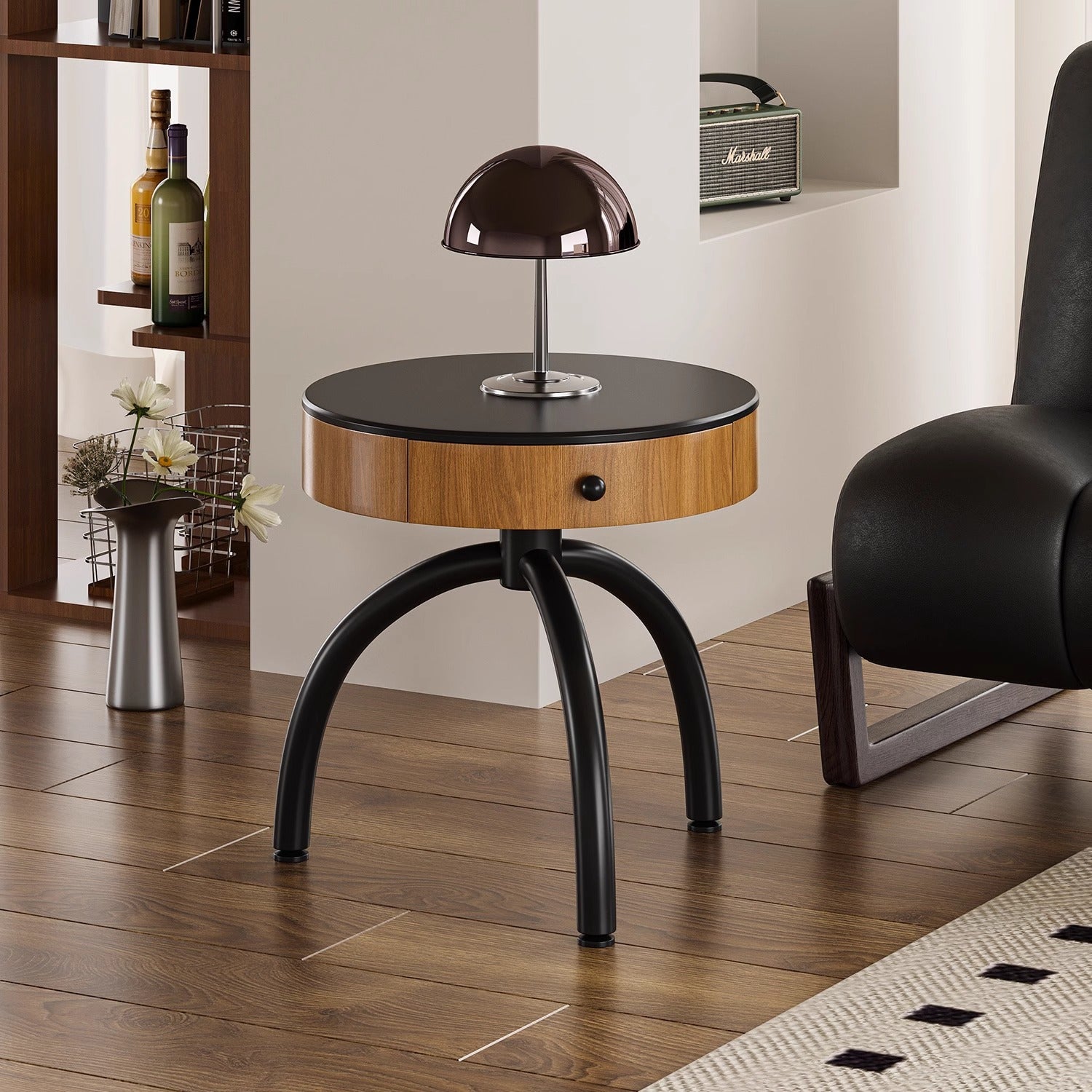 三脚ラウンドサイドテーブル | ヨーロピアンスタイルの優雅さを漂わ