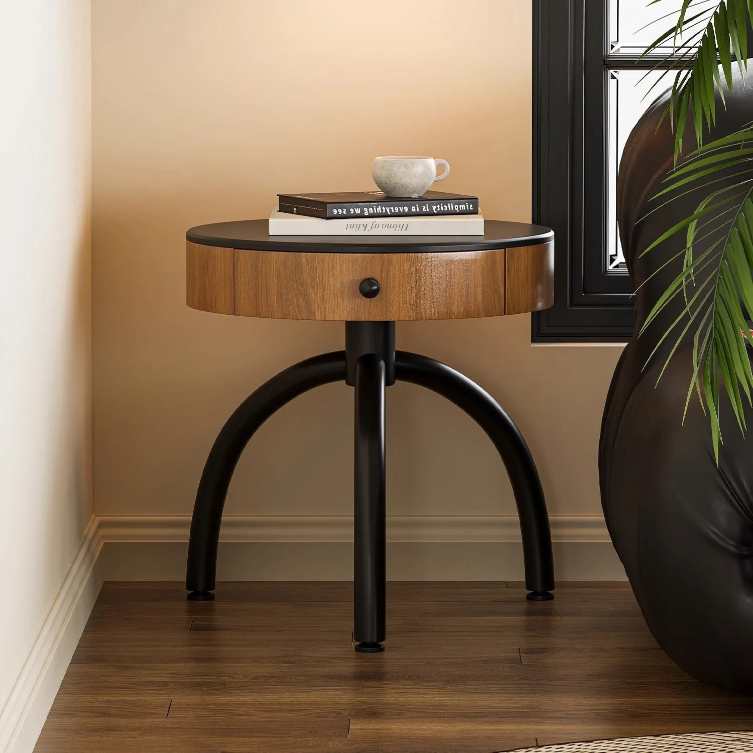 三脚ラウンドサイドテーブル