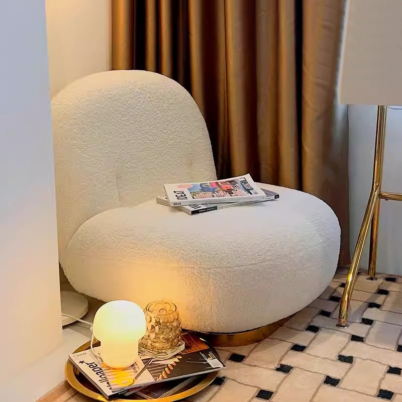 ブークレゴールドラウンジチェア | 高反発ウレタンとブークレー生地で