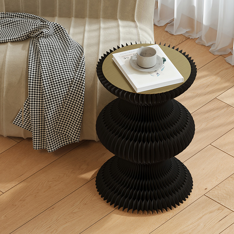 Kraft Paper ブラック クラフト紙デザインサイドテーブル | 異素材の