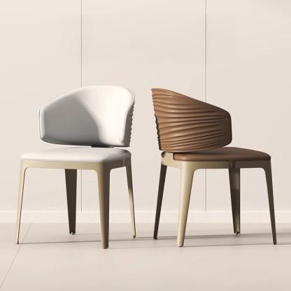 ウェーブバックレザーラウンジチェア