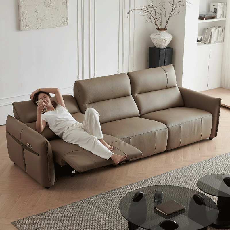 モダンラウンジ電動リクライニングソファ