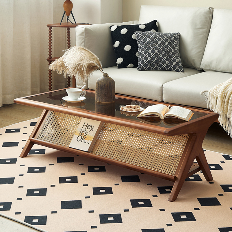 ラタン＆ウッドテーブル