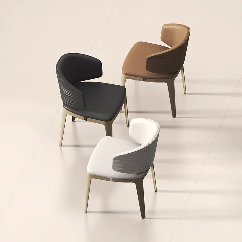 ウェーブバックレザーラウンジチェア