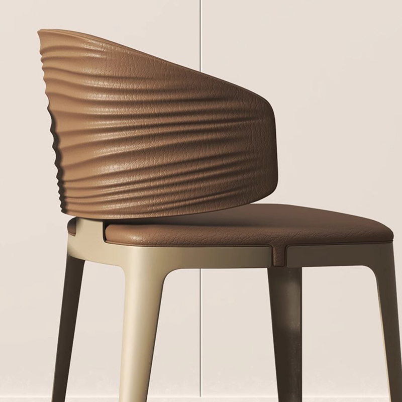 ウェーブバックレザーラウンジチェア