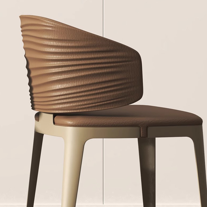 ウェーブバックレザーラウンジチェア