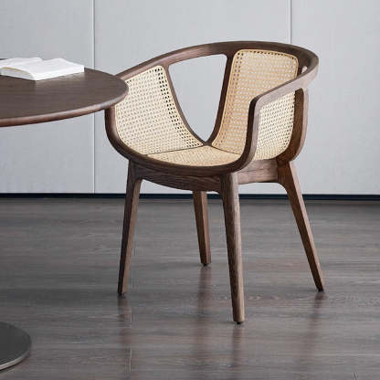 天然木レトロ調ラタンチェア | 北欧調の優雅さと快適さを融合