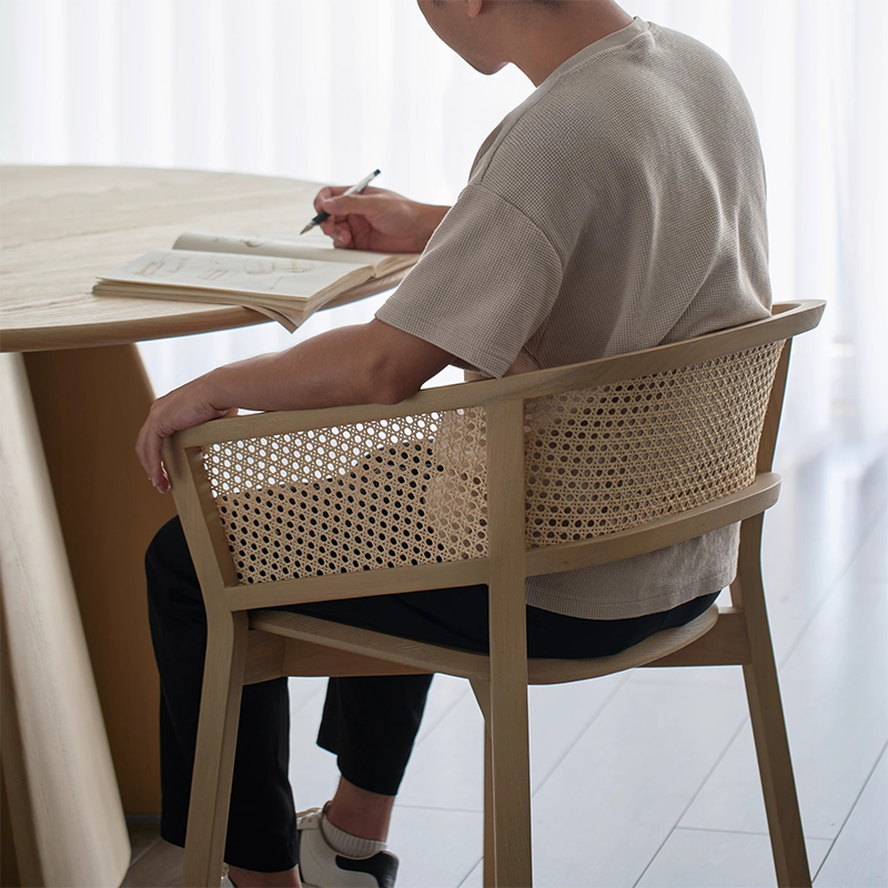 天然木ナチュラルラタンチェア