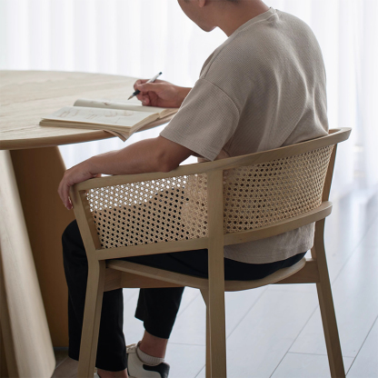 天然木ナチュラルラタンチェア